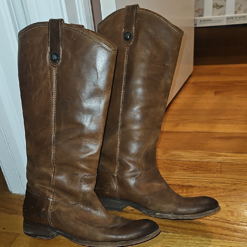 Frye Brown Leather Knee-High Boots - Picture 3 of 3
